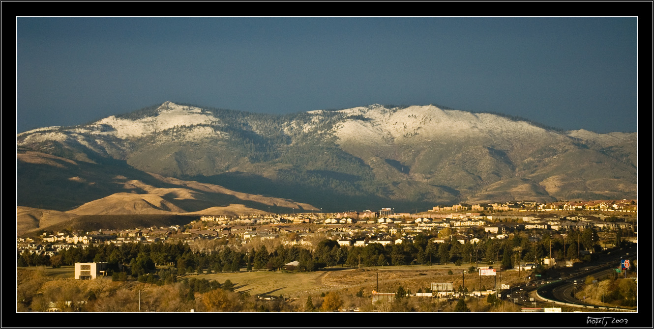 View from Reno Silver Legacy hotel eastwards toward California