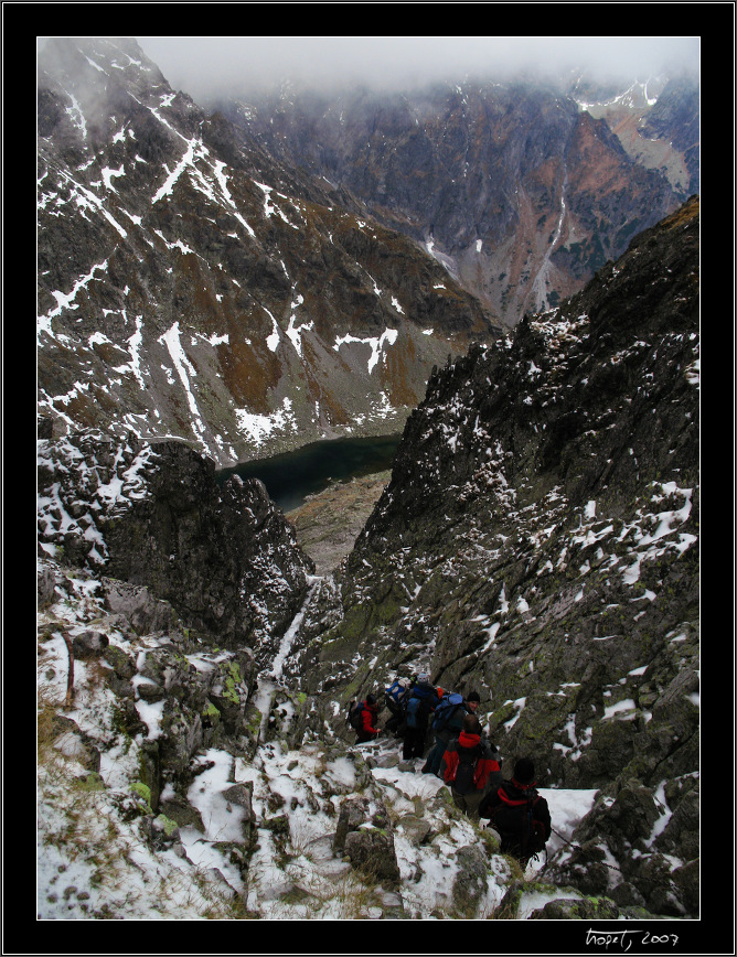 Prielom to Zmrzly kotol - tourists seem to be surprised there's snow here ;-)